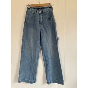 dELiA*s Light Wash High Rise Wide Leg Grunge Carpenter Jeans XS Blue